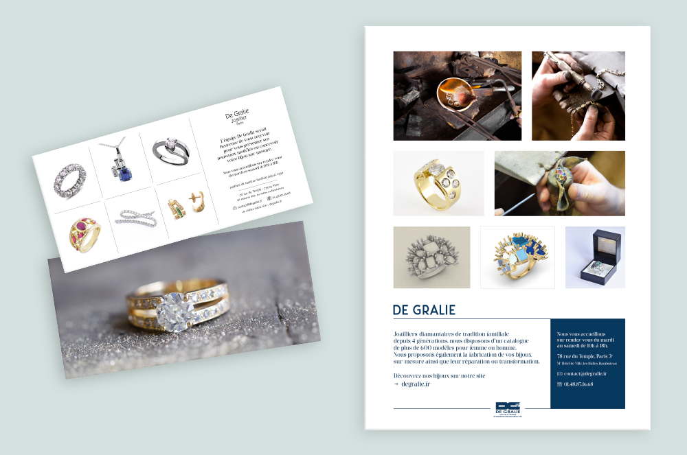 flyer et catalogue pour une maison de joaillerie artisanale